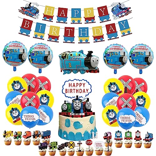 Thomas Lokomotive Geburtstag Deko - Kindergeburtstag Banner, Luftballons und Torten Deko für Train-Thema Thomas Lokomotive Geburtstag Deko - Kindergeburtstag Banner, Luftballons und Torten Deko für Train-Thema von Dinoeye