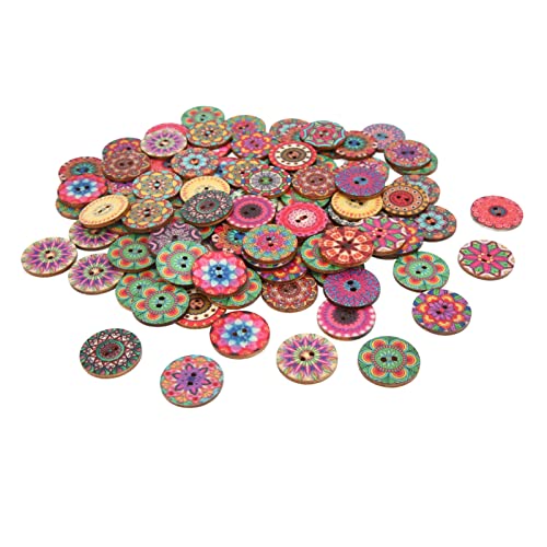 Dioche 100pcs Holzknöpfe mit Retro -Blumenmuster Zum Nähen und Handwerk - 25 Mm DIY Zubehör für Scrapbooking und Schulprojekte Dioche 100pcs Holzknöpfe mit Retro -Blumenmuster Zum Nähen und Handwerk - 25 Mm DIY Zubehör für Scrapbooking und Schulprojekte von Dioche