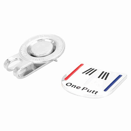 Dioche Ein Putt Langable Metal Mini Magnet Ball Marker Golfer Hut Visor Clip Accessoire - Verbesserter Oberflächenpolitur und Extra Großer Magnet für die Sichere Platzierung (Silberne Farbstangen) von Dioche