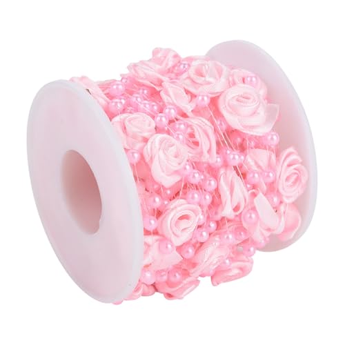 Dioche Elegante 10m Perle Girland -Drahtschnur für DIY -Hochzeitsdekorationen? Absahme Perlen für Rosenperlendesigns (PINK) von Dioche