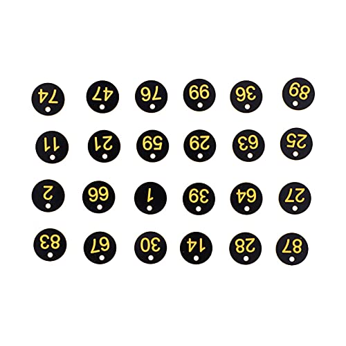 Dioche Nummerierte Bienenstock-Identifikations-Abs, 100 Stück, Rundes Nummernschild, Bienenstock-Schilder mit Loch, Bauernhof-Imkerei-Zubehör (schwarz, gelb) (Schwarz Gelb) von Dioche