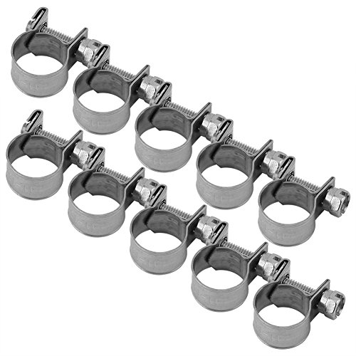 Dioche Schlauchschellen, 10 stücke Mini Kraftstoff Linie Rohr Schlauch Klemme Clip Edelstahl 6mm-20mm Optional Größe für Luftschlauch, Wasserleitung, Kraftstoffschlauch, Silikonschlauch von Dioche