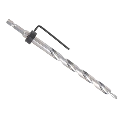 Dioche Pocket Hole Drill Bit, 3/8 Zoll Bohrer mit Lippen und Spornspitze, 1/4 Zoll Sechskantschaft mit einstellbarem Tiefenanschlag für Holzbearbeitung von Dioche