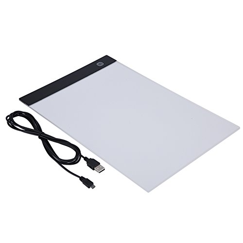 Led Licht Pad,Tragbare Light Pad Mit USB Leuchttisch A4 Led Dimmbar 3-stufige euchtkasten-Zeichenbrett für Designen Kopieren Zeichnen Skizzieren Animation (stufenlos einstellbare) von Dioche