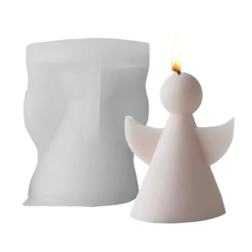 Engel Silikonform Gießformen, 3D Engel Kerzen Formen Für Gips Gießen, Langlebig, Wiederverwendbar, Leicht Zu Entformen, Für Kerzen, Seife, Kunstharz, Gips, Ton Und Schokolad, 7.4 X 6.5 X 8.5 cm von Dioeazh