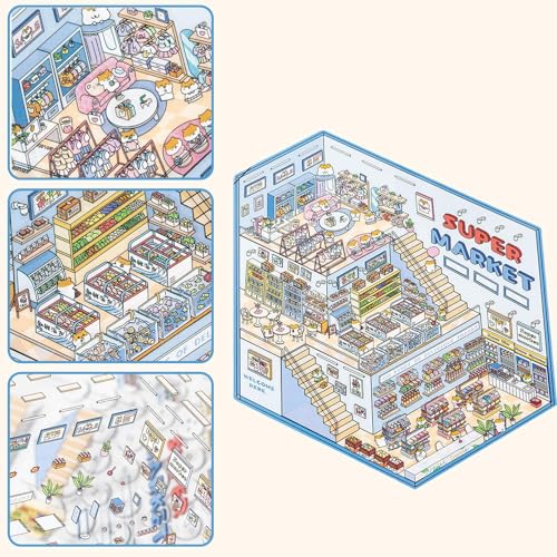 Haus Sticker, Aufkleber Szenen für Kinder und Erwachsene, Miniatur-Haus-Szenen Sticker Set mit -Effekt, Cartoon Aufkleber für Scrapbook und Journal Haus Sticker, Aufkleber Szenen für Kinder und Erwachsene, Miniatur-Haus-Szenen Sticker Set mit -Effekt, Cartoon Aufkleber für Scrapbook und Journal von Dioeazh
