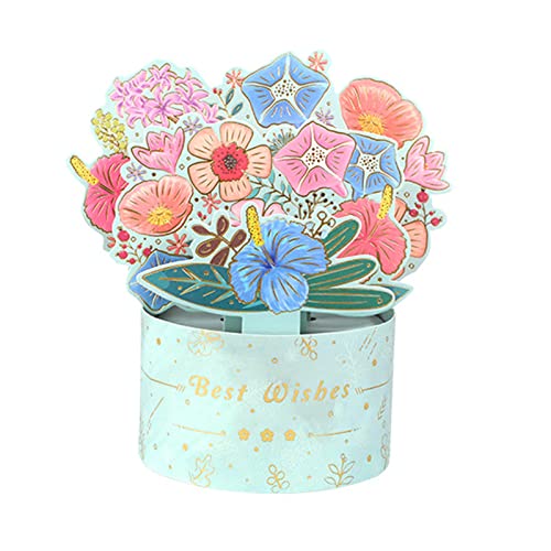 Dankeskarte mit buntem Blumenstrauß, 3D-Handarbeit, für Frauen, Mutter, Mutter, Ehefrau von Diogeynu