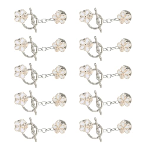 Diogeynu 10 Stück Metall-Clip-Knöpfe für Strickjacken, Blume, Schleife, Kleidung, sichere Anstecknadel, Pullover, Schal, Cardigans Diogeynu 10 Stück Metall-Clip-Knöpfe für Strickjacken, Blume, Schleife, Kleidung, sichere Anstecknadel, Pullover, Schal, Cardigans von Diogeynu