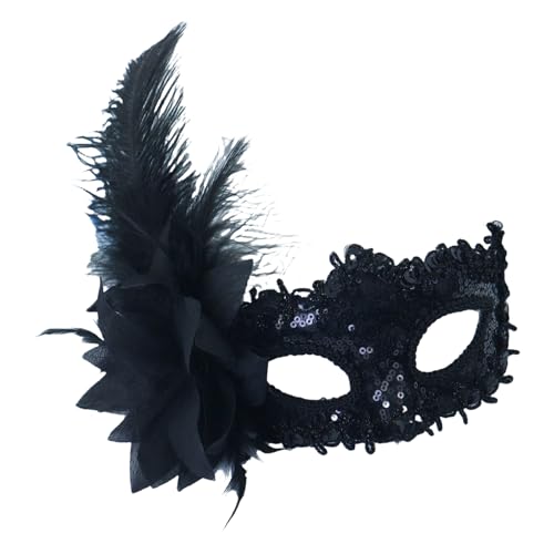 Diogeynu Blumen-Maskerade, halbes Gesicht, gefiederte Halloween-Brillen für Frauen, Hochzeit, Maskerade, Party Diogeynu Blumen-Maskerade, halbes Gesicht, gefiederte Halloween-Brillen für Frauen, Hochzeit, Maskerade, Party von Diogeynu