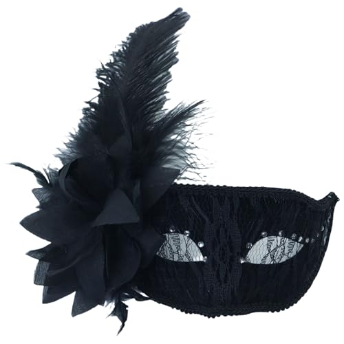 Diogeynu Blumen-Maskerade, halbes Gesicht, gefiederte Halloween-Brillen für Frauen, Hochzeit, Maskerade, Party Diogeynu Blumen-Maskerade, halbes Gesicht, gefiederte Halloween-Brillen für Frauen, Hochzeit, Maskerade, Party von Diogeynu