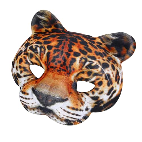Diogeynu Halbes Gesicht Tigre Leoparden Party Realistische Tier Halloween Weihnachten Karneval Cosplay Kostüme von Diogeynu