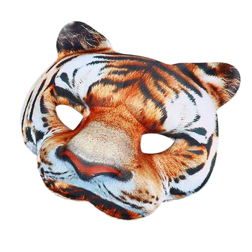 Diogeynu Halbes Gesicht Tigre Leoparden Party Realistische Tier Halloween Weihnachten Karneval Cosplay Kostüme von Diogeynu