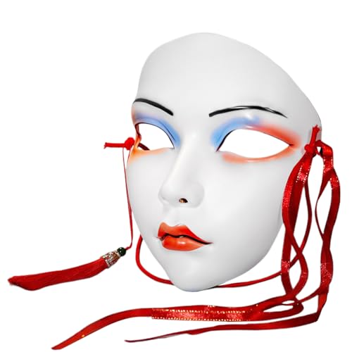 Diogeynu Maskerade Handbemaltes Vollgesichts-Maskerade-Kostüm-Zubehör für Frauen, Bühnenspiel-Mottopartys von Diogeynu