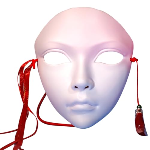 Diogeynu Maskerade Handbemaltes Vollgesichts-Maskerade-Kostüm-Zubehör für Frauen, Bühnenspiel-Mottopartys von Diogeynu