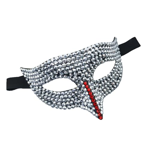 Diogeynu Maskerade Strass Auge Halloween Cosplay halbes Gesicht für Männer Frauen Maskerade Halloween Cosplay von Diogeynu
