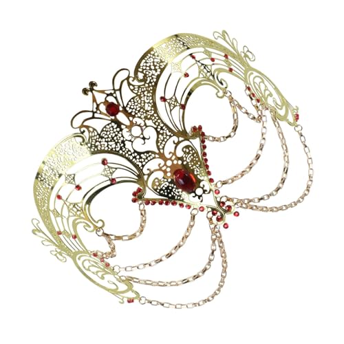 Diogeynu Metallquasten Maskerade Auge Strass Maskerade halbes Gesicht für Frauen Maskerade Halloween Cosplay von Diogeynu