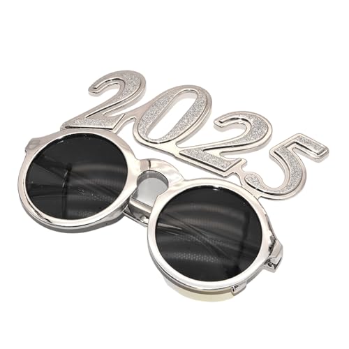 Diogeynu Neujahrsbrille Karneval 2025 Brille Foto Requisiten Glitzernde Dekorationen Neujahr Teenager Erwachsene von Diogeynu