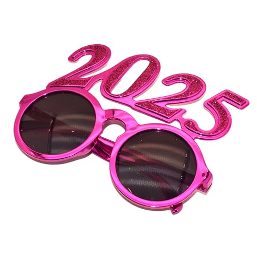 Diogeynu Neujahrsbrille Karneval 2025 Brille Foto Requisiten Glitzernde Dekorationen Neujahr Teenager Erwachsene von Diogeynu