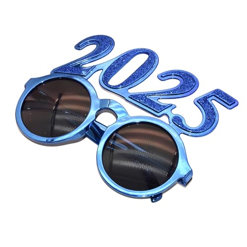 Diogeynu Neujahrsbrille Karneval 2025 Brille Foto Requisiten Glitzernde Dekorationen Neujahr Teenager Erwachsene von Diogeynu