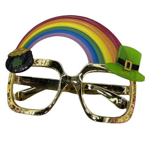 Diogeynu Patricks Day Brille Irische Kleeblatt Sonnenbrille Kobold Kostüm Brille Patricks Day Cosplay Kostüm Zubehör von Diogeynu