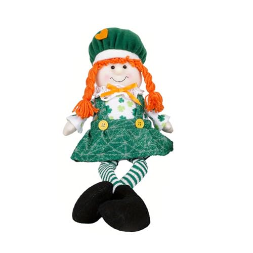 Diogeynu Patricks Day Plüschkobold mit langem Bein, grüne Tomtes, skandinavische Zwerge, Patricks-Day-Dekoration, Kinderspielzeug von Diogeynu