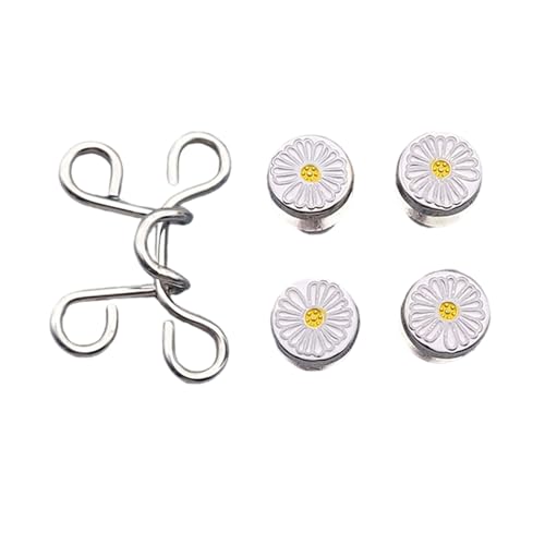 Diogeynu Verstellbare Hosen-Taillenstraffer, Jeansknopf, Metall-Taillenschnallen, abnehmbare Hosen-Clips, Jeans, Taillenschnalle, Jeansknopfnadeln, Metall-Taillenschnallen, Hosen-Clips von Diogeynu