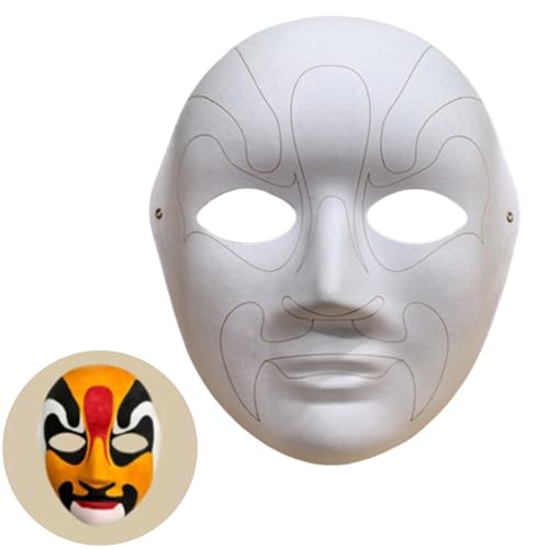 Diogeynu Vollgesicht, Pappmaché, einfarbig, weiß, halbes Gesicht, bemalbar, Karneval, Maskeraden Diogeynu Vollgesicht, Pappmaché, einfarbig, weiß, halbes Gesicht, bemalbar, Karneval, Maskeraden von Diogeynu