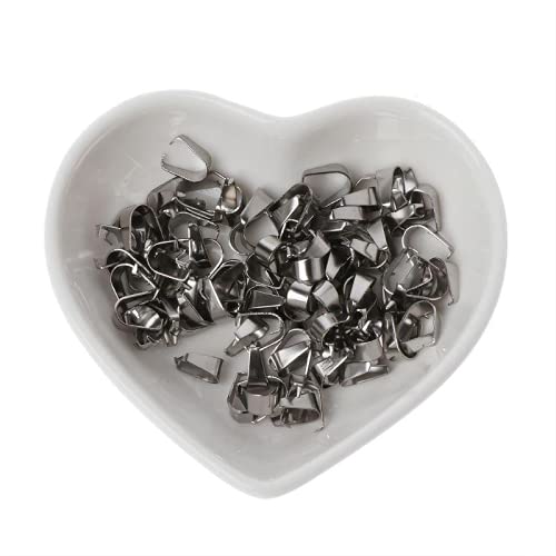 Edelstahl-Anhänger-Clips, 60 Stück/Packung, Klemmverschluss, Schnalle, Charm, Halskette, Haken-Anschluss für Schmuckherstellung von Diogeynu