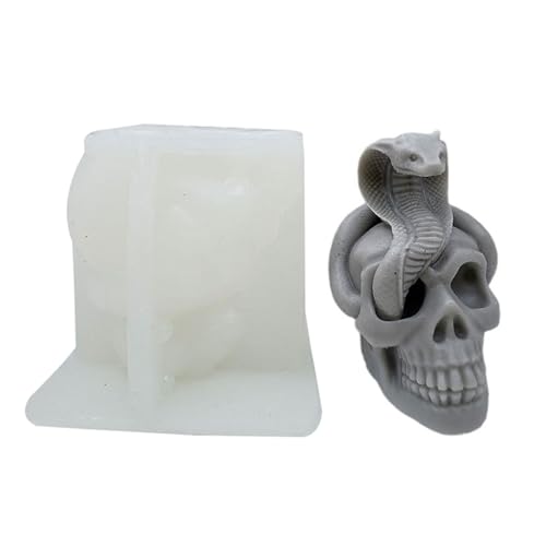 Halloween-Silikonformen, 3D-Silikonformen, Schlange und Totenkopf, duftende Formen, Gießformen, Fondant, Kuchendekorationswerkzeug Halloween-Silikonformen, 3D-Silikonformen, Schlange und Totenkopf, duftende Formen, Gießformen, Fondant, Kuchendekorationswerkzeug von Diogeynu