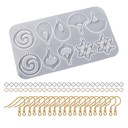 Harz-Ohrring-Formen-Set, Silikon-Anhänger, Harzformen mit Loch zum Aufhängen, Schmuckherstellung, Bastelwerkzeuge für Harz, Epoxidharz, Ohrringherstellung für Erwachsene, professionelle Harz-Ohrring-Formen-Set, Silikon-Anhänger, Harzformen mit Loch zum Aufhängen, Schmuckherstellung, Bastelwerkzeuge für Harz, Epoxidharz, Ohrringherstellung für Erwachsene, professionelle von Diogeynu