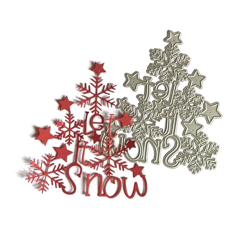 Metall-Stanzschablone mit Schneeflocken-Weihnachtsbaum, für Scrapbooking, Album, Papierkarten, Vorlage, Prägung, Handwerk, Metall-Stanzformen für Kartenherstellung von Diogeynu