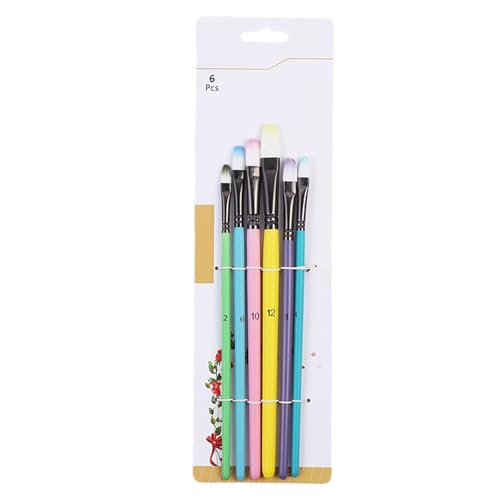 Professioneller Pinsel mit Nylonborsten, für Gouaches, Aquarell, Öl, Acryl, Gesichts- und Körpermalerei, 6 Stück Professioneller Pinsel mit Nylonborsten, für Gouaches, Aquarell, Öl, Acryl, Gesichts- und Körpermalerei, 6 Stück von Diogeynu