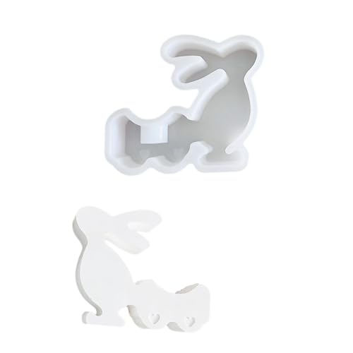 Silikonformen mit 3D-Hasenhalter, Epoxidharz, Ornament, Ostern, Kaninchen, Kerzenständer, Gipsformen von Diogeynu