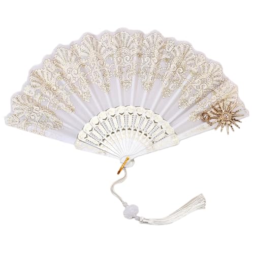 Spitzenfächer mit Quasten Retro Blume Fächer Faltfächer Halloween Handfächer Foto Requisiten für Hochzeit Party Show Cosplay Spitzenfächer mit Quasten Retro Blume Fächer Faltfächer Halloween Handfächer Foto Requisiten für Hochzeit Party Show Cosplay von Diogeynu
