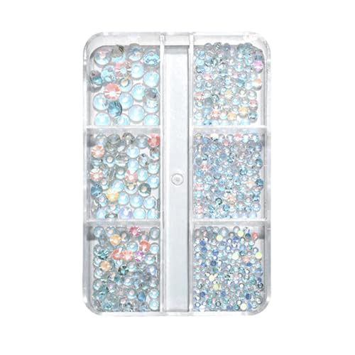 Transparente Strasssteine für Nägel, runde flache Rückseite, Strasssteine für Nagelkunst, Kunstdekorationsset von Diogeynu