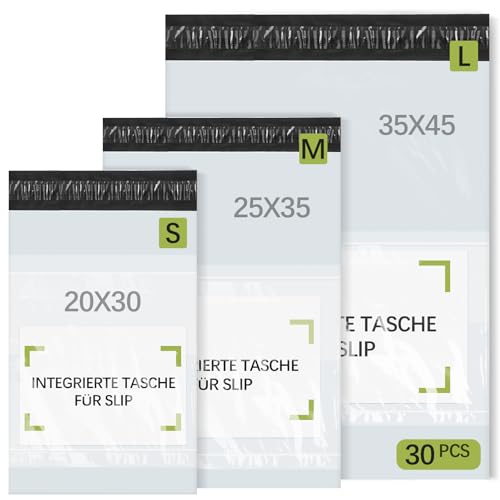 30 Stück Versandtaschen, Plastik Paketverpackungsbeutel, Selbstklebende, Versiegelte, Undurchsichtige Versandtaschen, Geeignet für den Transport von Kleidung, Büchern, Kartons 30 Stück Versandtaschen, Plastik Paketverpackungsbeutel, Selbstklebende, Versiegelte, Undurchsichtige Versandtaschen, Geeignet für den Transport von Kleidung, Büchern, Kartons von Dioxide
