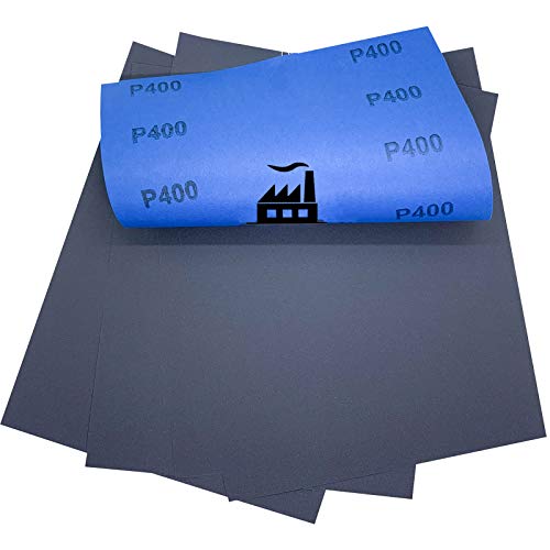 100x Dipoxy - Wasserfestes Schleifpapier P400 Bogen 230 x 280 mm für den Nassschliff von Dipoxy