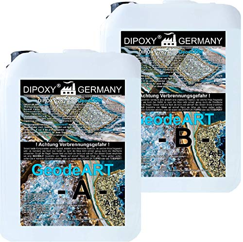 2,25kg Epoxidharz +Härter DIOPXY-2K-4000GeodeART 2K EP Profi Qualität Glasklar, geruchsarm Gießharz Epoxy Wave ART UV Stab. resin von Dipoxy