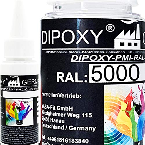 25g Dipoxy-PMI-RAL 5000 VIOLETTBLAU Extrem hoch konzentrierte Basis Pigment Farbpaste Farbmittel für Epoxidharz, Polyesterharz, Polyurethan Systeme, Beton, Lacke, Flüssigfarbe Kunstharz Schmuck von Dipoxy
