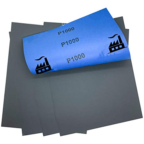 5x Dipoxy - Wasserfestes Schleifpapier P1000 Bogen 230 x 280 mm für den Nassschliff von Dipoxy
