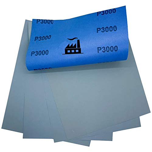 5x Dipoxy - Wasserfestes Schleifpapier P3000 Bogen 230 x 280 mm für den Nassschliff von Dipoxy
