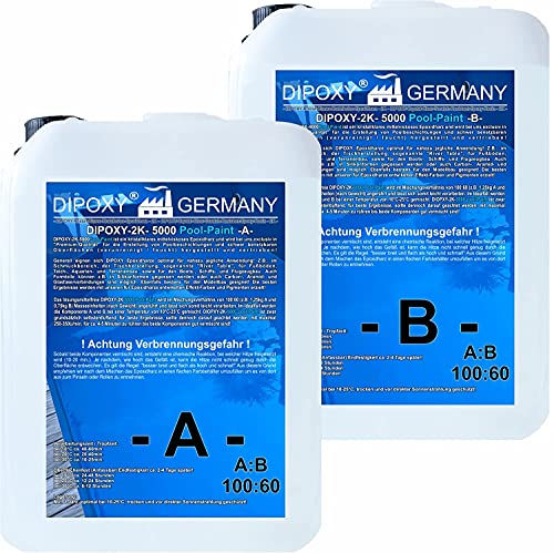 Dipoxy 2K-5000 Epoxidharz Pool Paint 4,0kg (A 2,5kg +B 1,5kg) (Lichtblau) von Dipoxy