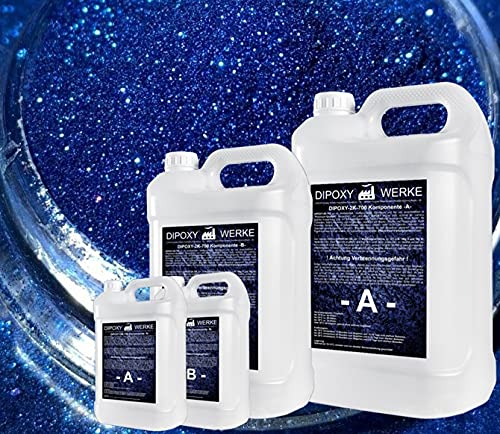 Dipoxy 2K-700 Epoxidharz mit Pigment 0,75kg + 10g Blau05 von Dipoxy