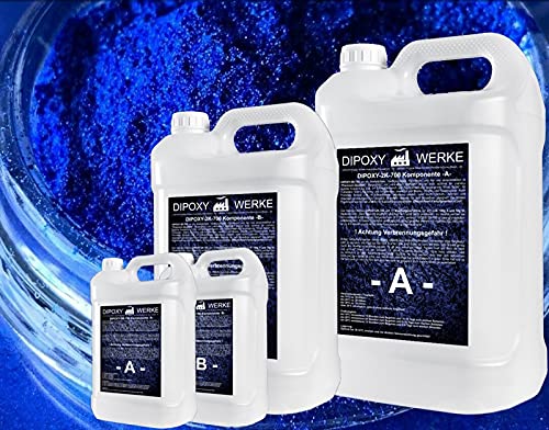 Dipoxy 2K-700 Epoxidharz mit Pigment 1,5kg + 25g Blau01 von Dipoxy