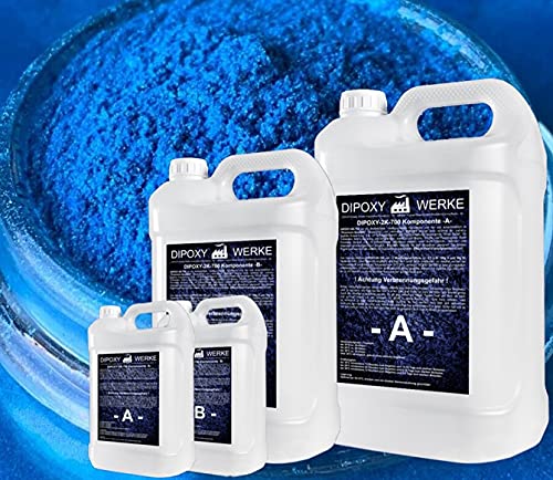 Dipoxy 2K-700 Epoxidharz mit Pigment 1,5kg + 25g Blau04 von Dipoxy