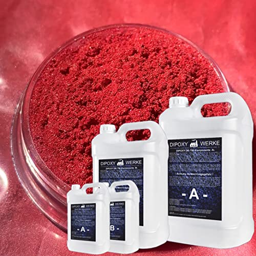 Dipoxy 2K-700 Epoxidharz mit Pigment 2,25kg + 30g Rot03 von Dipoxy