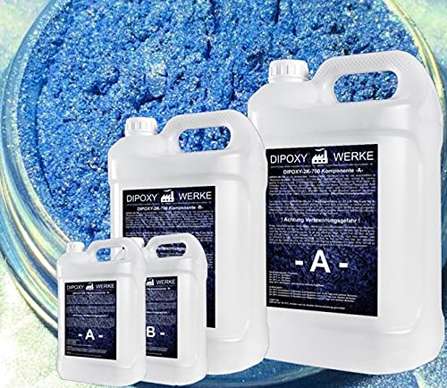 Dipoxy 2K-700 Epoxidharz mit Pigment 6,0kg + 80g Blau08 von Dipoxy