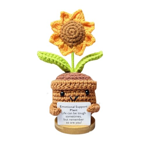 Dirfuny Handgefertigte Häkelblumen, emotionale Unterstützung, kleine lustige Häkelblume, kleine Topf-Strickblumen, Schreibtisch-Dekoration Dirfuny Handgefertigte Häkelblumen, emotionale Unterstützung, kleine lustige Häkelblume, kleine Topf-Strickblumen, Schreibtisch-Dekoration von Dirfuny