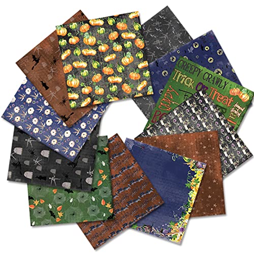 Dirfuny Scrapbook Papier | Halloween Thema 12 verschiedene Wandmaserung Muster - Scrapbooking Papier Hintergrund für DIY Fotoalbum von Dirfuny