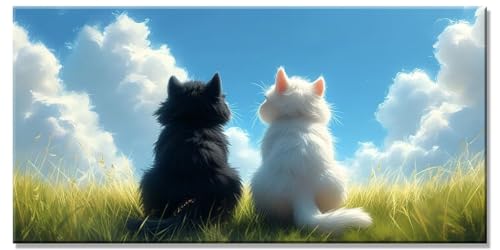 5D DIY Diamond Painting Kinder Katze Bastelset Erwachsene Basteln Mädchen 8 Jahre Tier Diamant Painting Bilder Full Drill Art Set Kristall Kreuzstich Leinwand Bilder Home Wand Decor 35x70cm y-1082 von Dirjuong